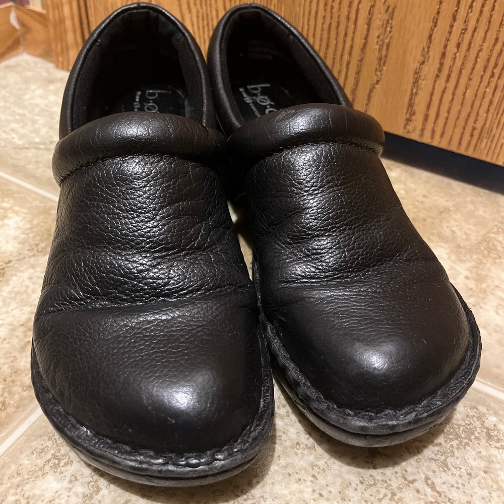 boc Women’s Black Leather Comfort Casual Clogs Sz-7.5 - Picture 2 of 9